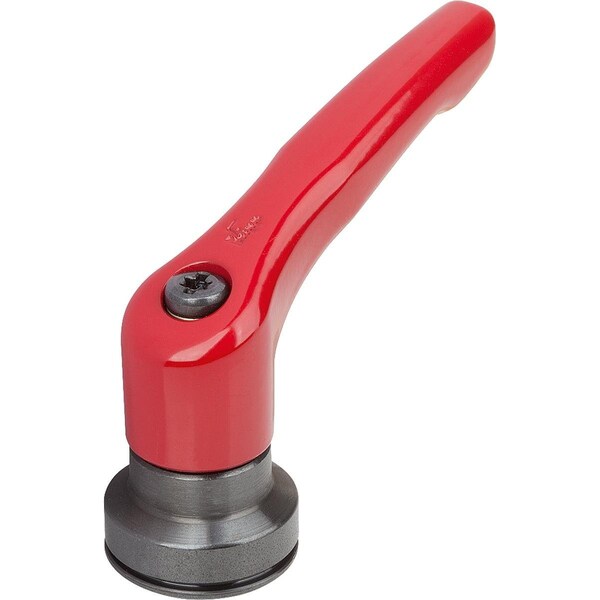 Adjustable Handle With Clamp Force Intensif Size:2 M08, Zinc Red Ral3003, Comp:Steel Black Oxidized